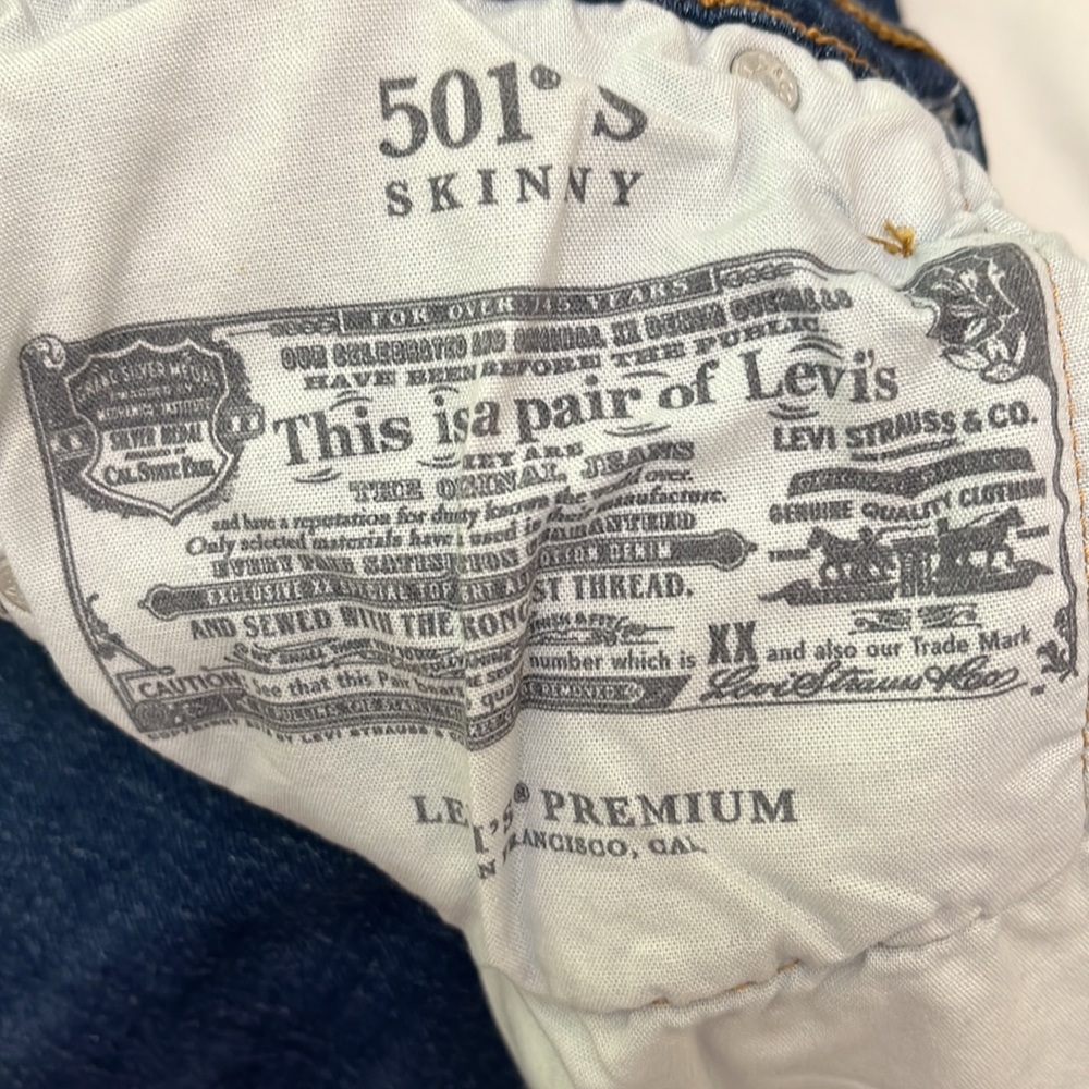 NWT Levi's 501 High Rise Skinny Jeans - Picture 12 of 12